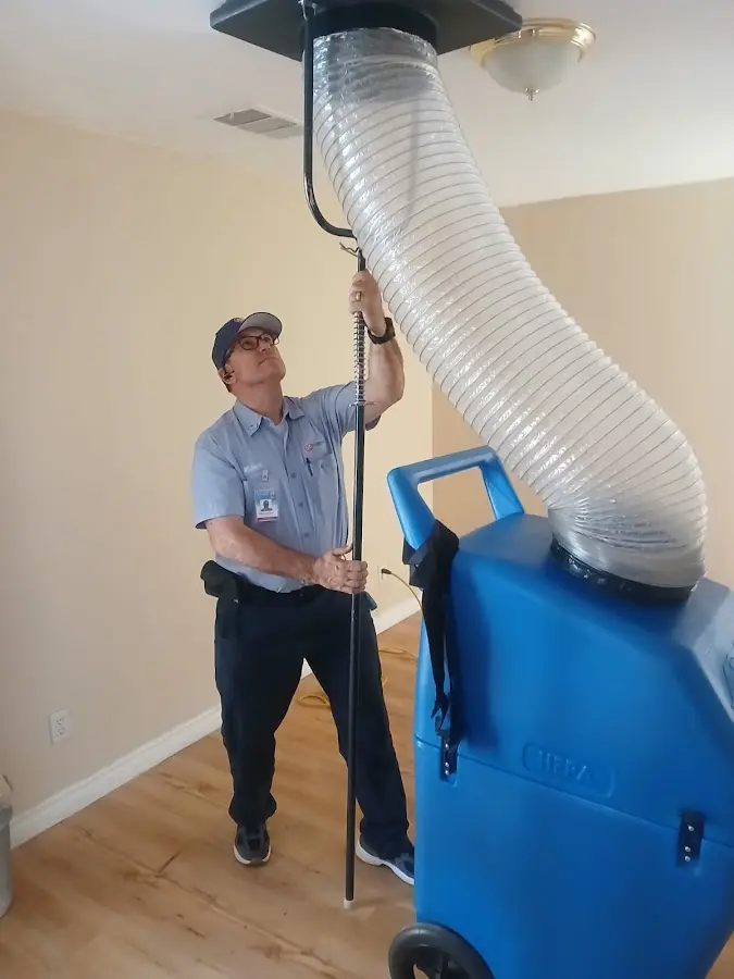 Mini Split Installation technician using HEPA equipment in Cherokee Village